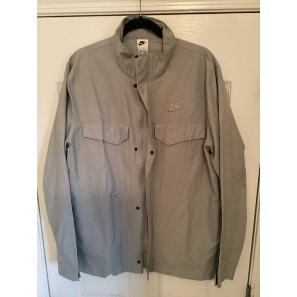 𝅺nike Men’s Sportwear Full -zip M65 Woven Jacket Size: Large Color: Flat Pewter - Picture 4 of 12